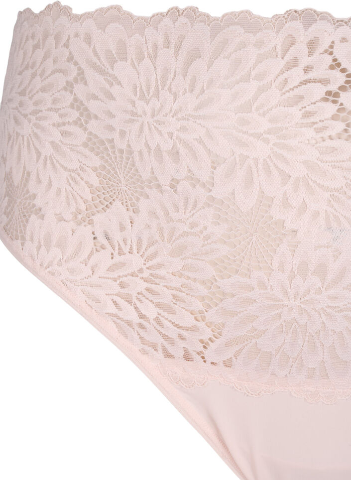 G-streng i blonder med høy midje, Peach Blush, Packshot image number 2