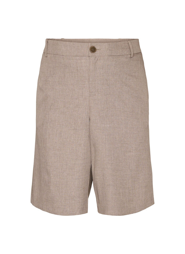 Loose fit Bermuda shorts med h&oslash;y midje, Brun, Packshot