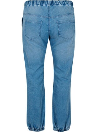 Zizzi Joggebukse i denim med lommer, Light Blue Denim, Packshot image number 1