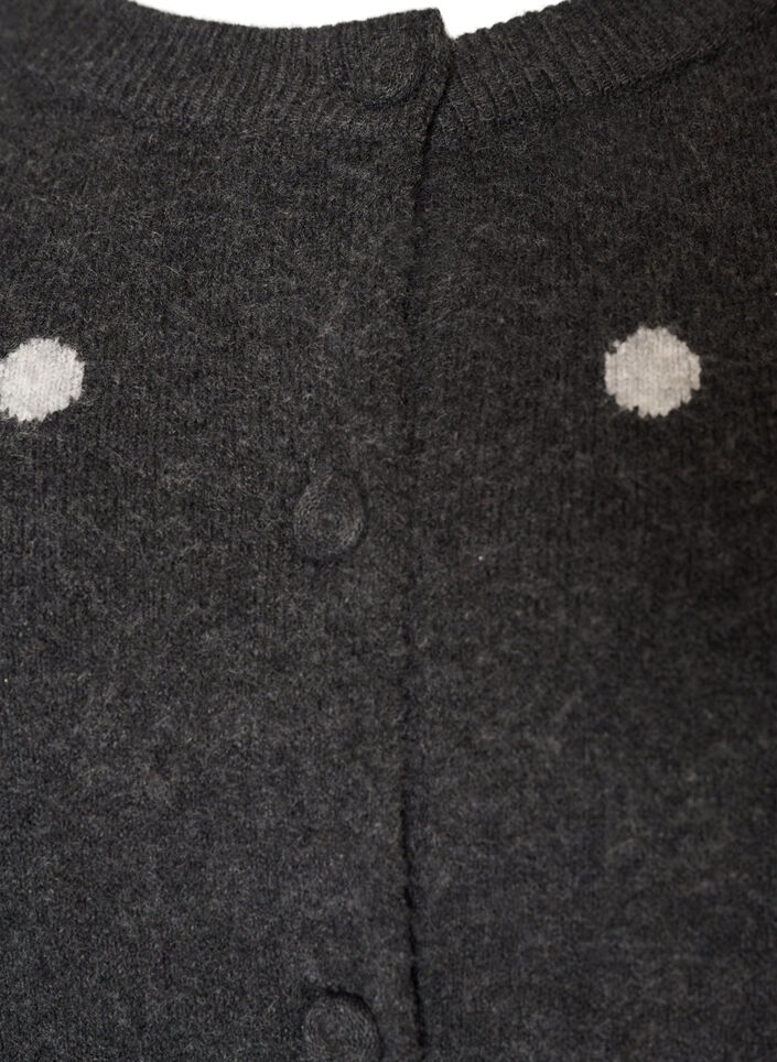 Cardigan med et prikkete m&oslash;nster, Gr&aring;, Packshot image number 2