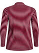 Stripet ribbet jerseybluse med høy hals, Mørk Bordeaux, Packshot image number 1
