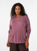 Strikkebluse med rund hals, Rosa, Model image number 0