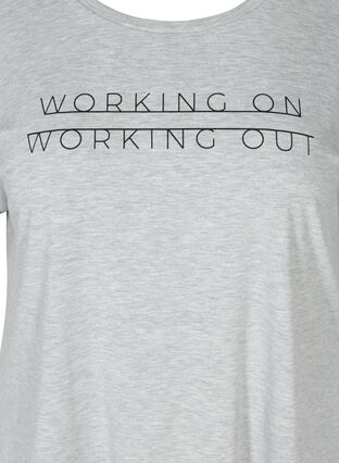 Kortermet T-skjorte med trykk til trening, Light Grey Melange, Packshot image number 2