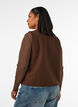 V-hals vest med knapper, Brun, Model image number 2
