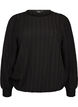Jerseybluse med struktur og ballongsilhuett, Svart, Packshot image number 0