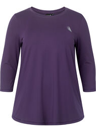 Treningsgenser med 3/4-ermer, Purple Plumeria