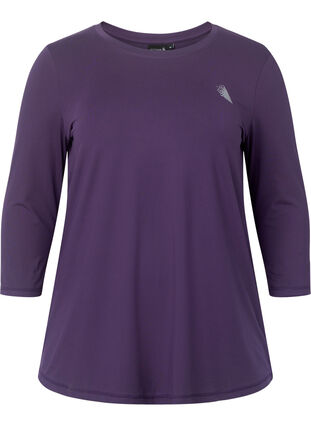 Zizzi Treningsgenser med 3/4-ermer, Lilla, Packshot image number 0