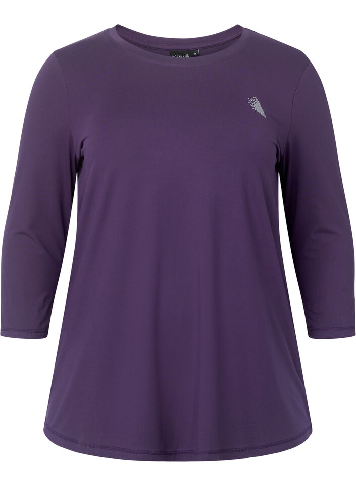 Treningsgenser med 3/4-ermer, Lilla, Packshot image number 0