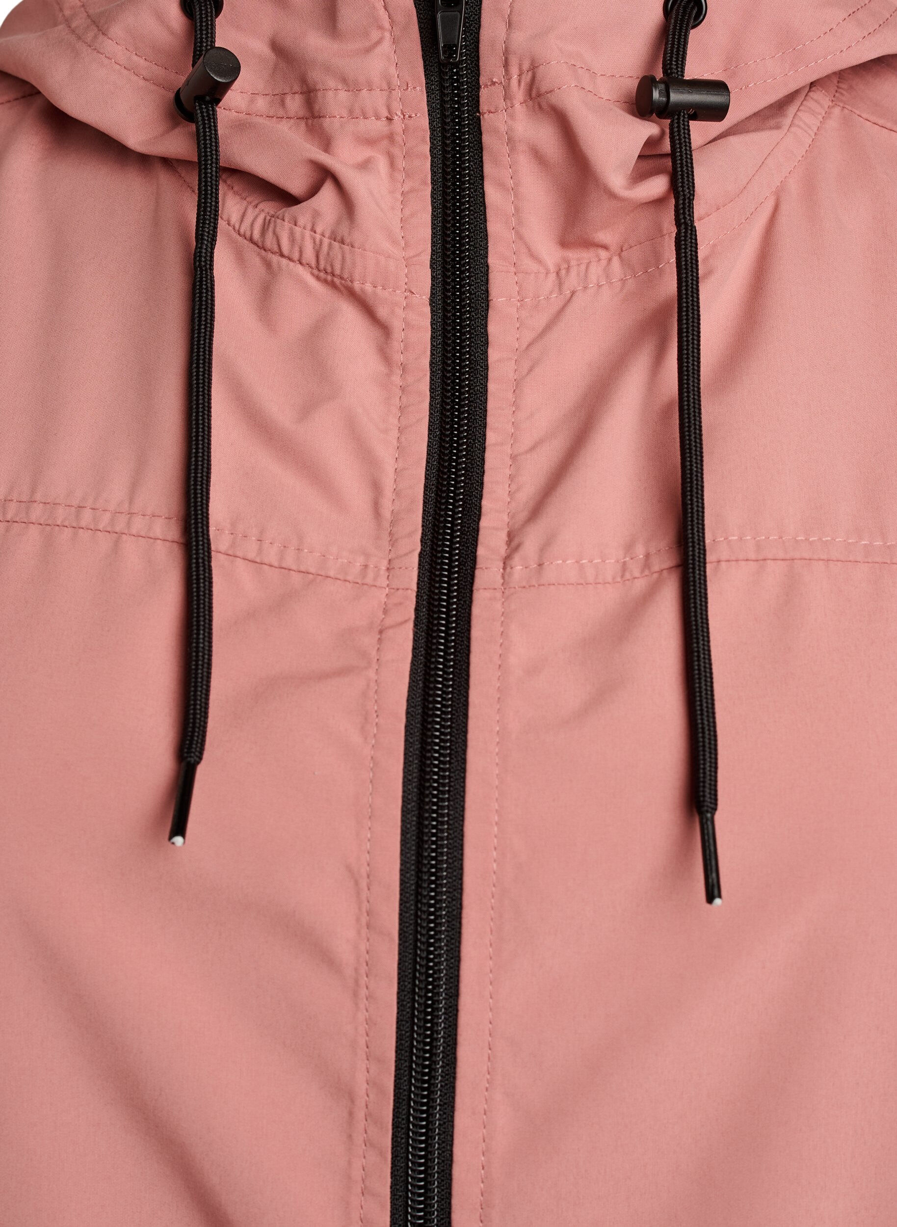Zizzi FLASH - Vannavst&oslash;tende parkas med hette, Rosa, Packshot image number 2