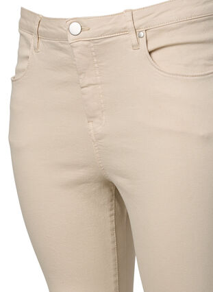 Amy jeans med høyt liv og super slim fit, Oatmeal, Packshot image number 3