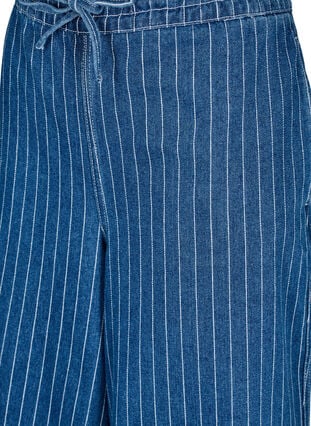 Zizzi Jeans med vide ben og striper, Blue Denim Stripe, Packshot image number 2