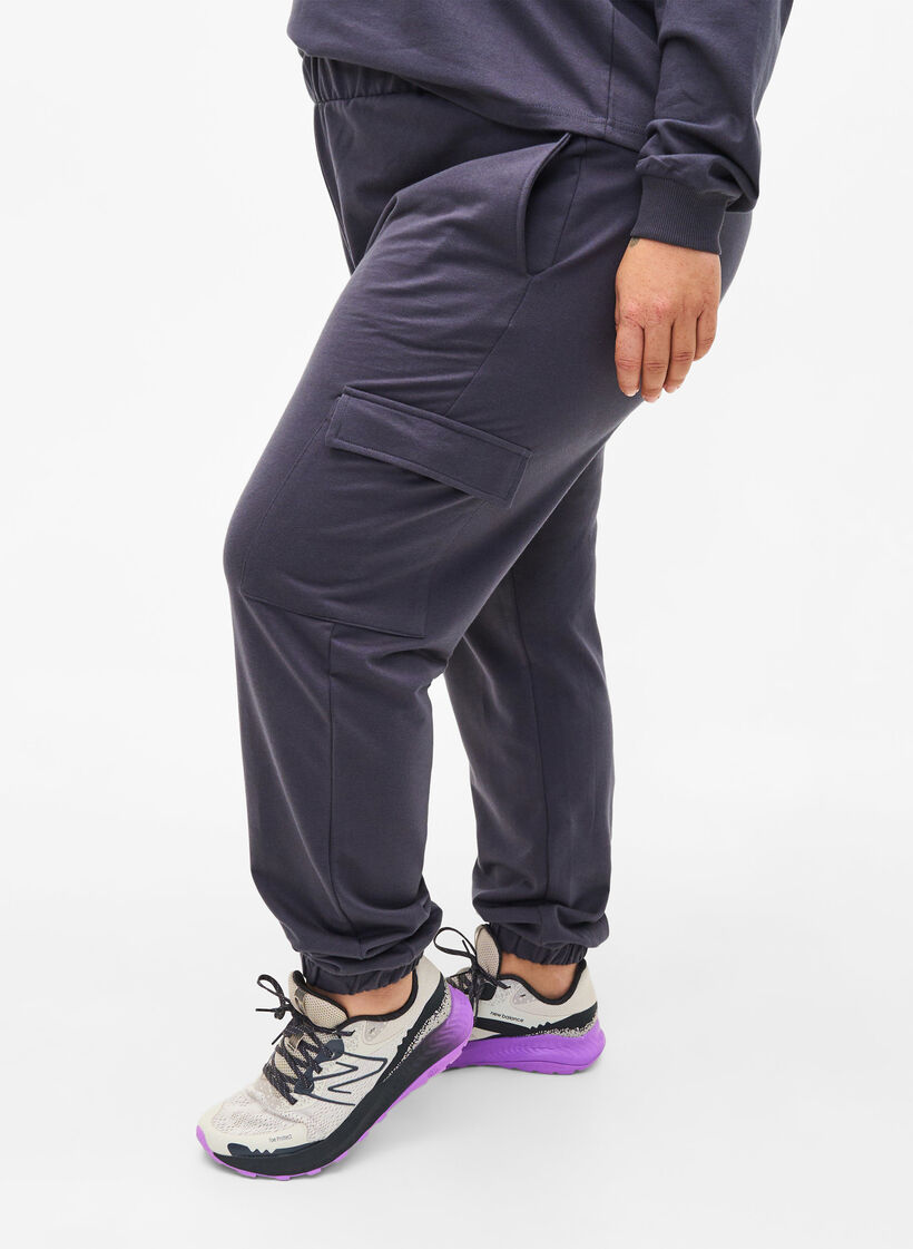 Joggebukse med cargo-lommer, Ombre Blue, Model image number 0