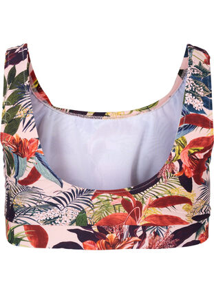 Mønstrete bikinitopp med rund hals, Palm Print, Packshot image number 1
