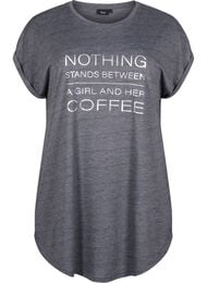 Nattkjole med korte ermer og tekstprint, 