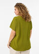 Kortermet bluse med rund hals, Gr&oslash;nn, Model image number 2