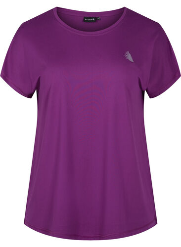 Ensfarget t-skjorte til trening, Grape Juice, Packshot image number 0