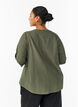 Bluse i bomull med V-hals, Gr&oslash;nn, Model image number 2