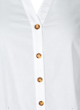 Kortermet skjorte med broderi anglaise, Bright White, Packshot image number 2