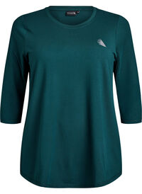 Treningsbluse med 3/4-ermer, Grønn Treningsbluse med 3/4-ermer