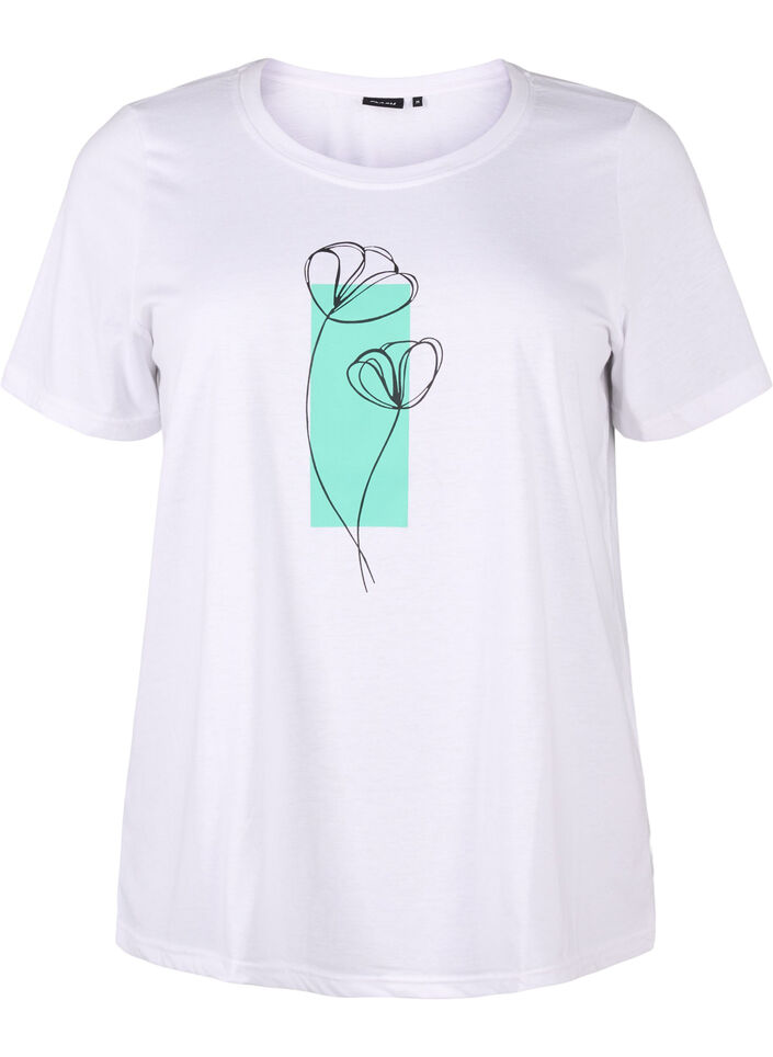 FLASH - T-skjorte med motiv, Bright White Flower, Packshot image number 0