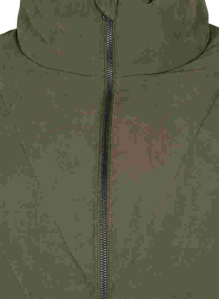Kort vinterjakke med glidelås og høy hals, Grape Leaf, Packshot image number 2