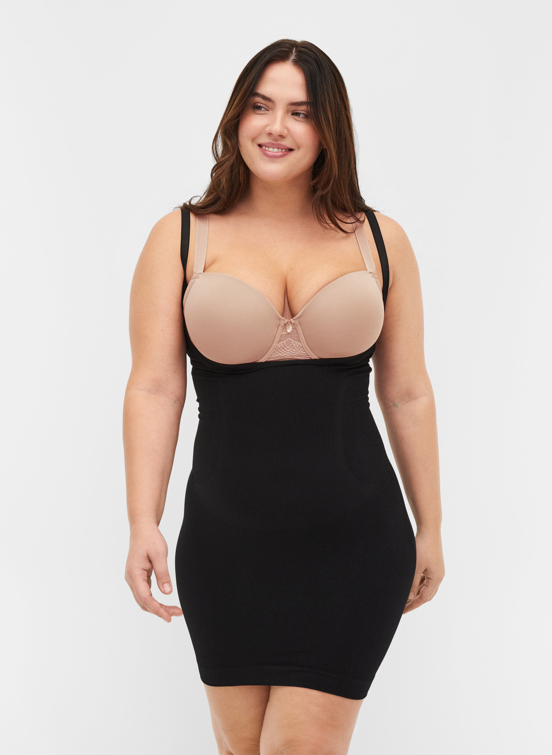 Shapewear underkjole med tynne stropper, Svart, Model