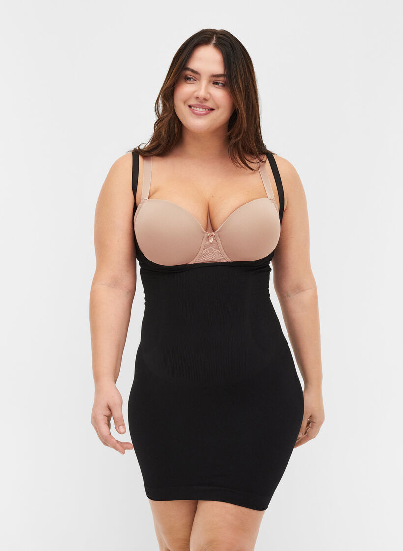 Shapewear underkjole med tynne stropper, Svart, Model image number 0