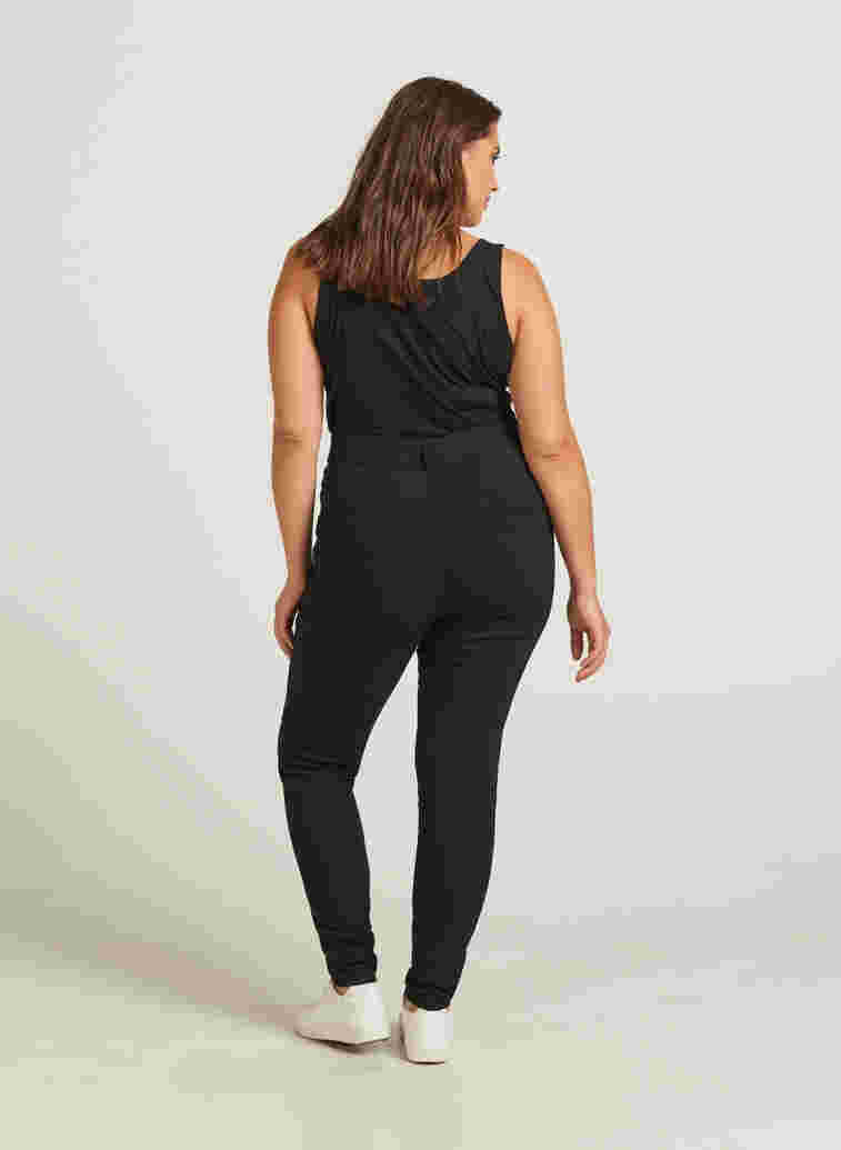 Slim fit bukser med lommer, Black, Model