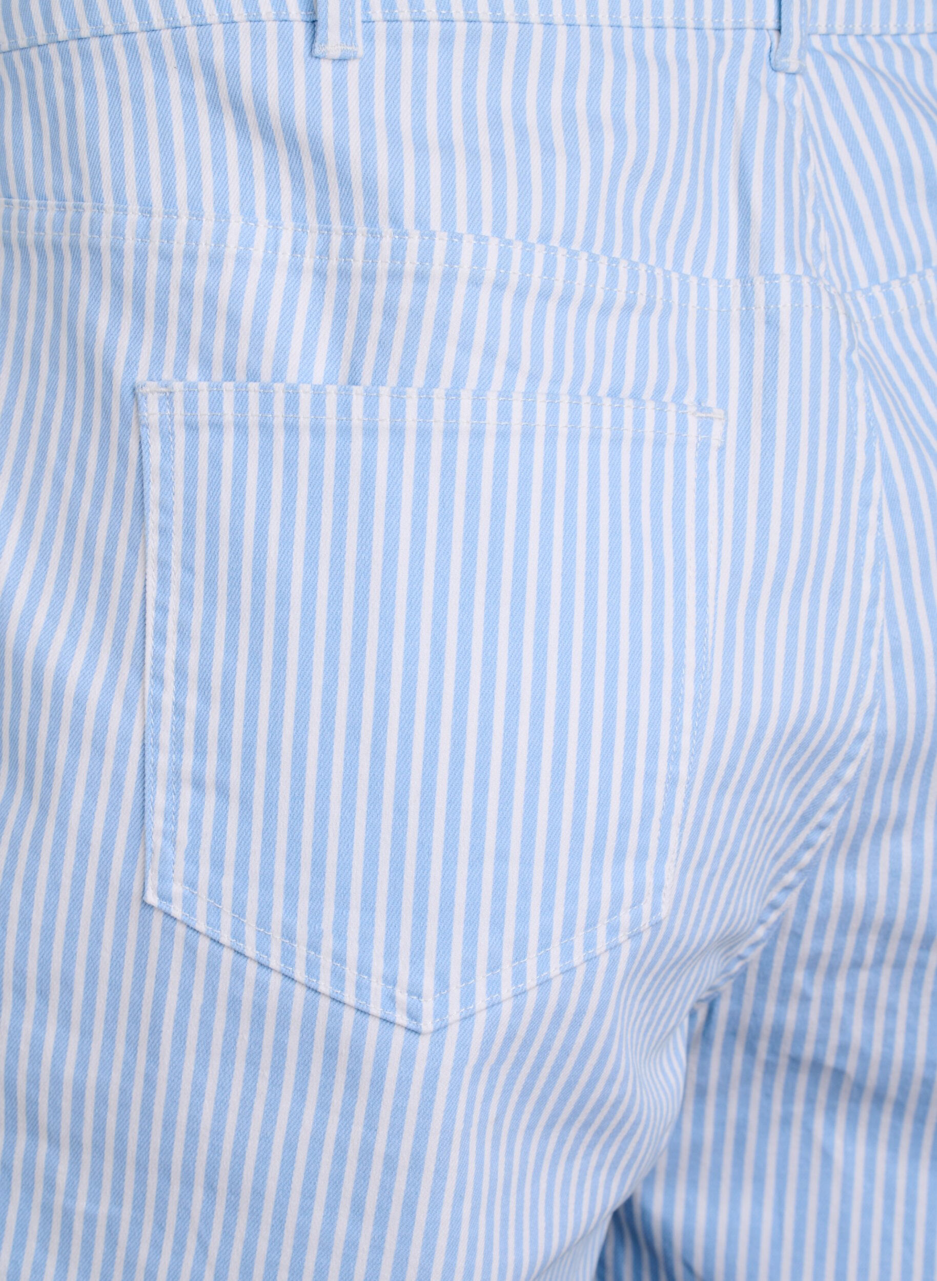 Zizzi Stripete Bermudashorts med h&oslash;y midje, Bl&aring;, Packshot image number 3