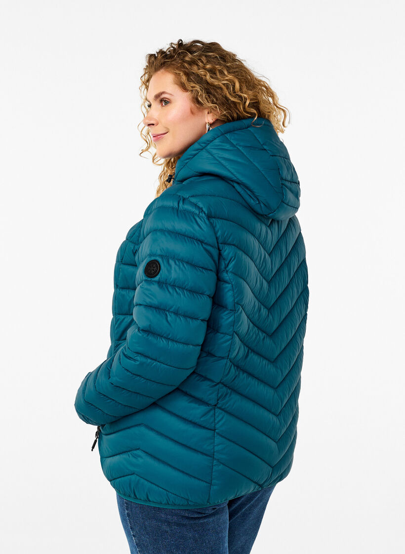 Lett jakke med hette, Bl&aring;, Model image number 2
