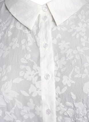 Zizzi Skjorte med tone-i-tone-mønster, Off White, Packshot image number 2