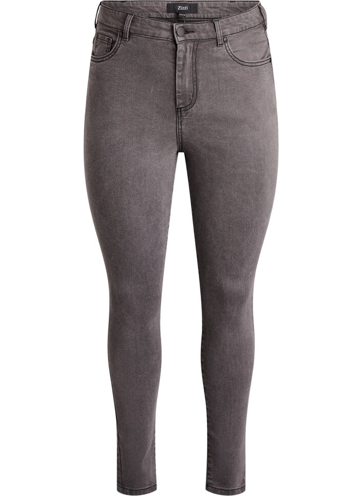Amy super slim fit jeans med h&oslash;y midje, Gr&aring;, Packshot image number 0