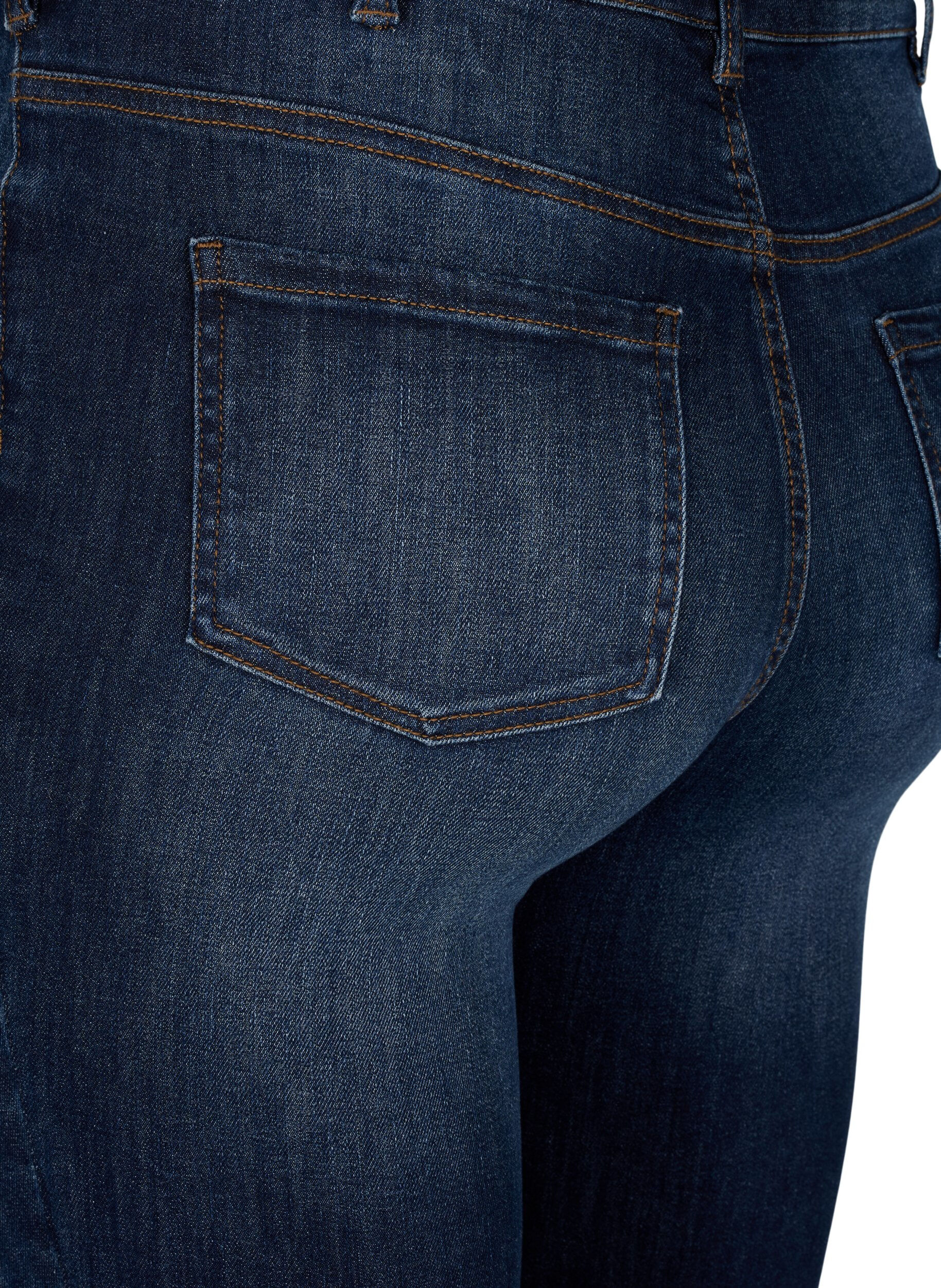 Zizzi Supersmale jeans med h&oslash;y midje, Dark Blue, Packshot image number 3