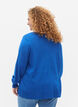 Strikket cardigan i viskose med knapper, Princess Blue, Model image number 1