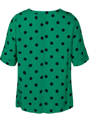 Viskosebluse med prikker, Jolly Green dot AOP, Packshot image number 1