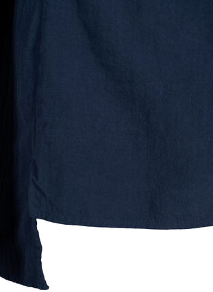 FLASH - Bluse i bomull med halvlange ermer, Navy Blazer, Packshot image number 3