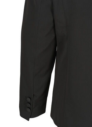 Klassisk blazer med skulderputer, Black, Packshot image number 3