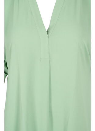 Kortermet bluse med V-hals, Black, Packshot image number 2