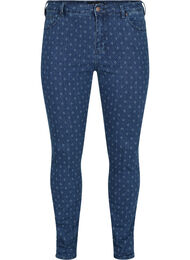 Super slim Amy jeans med mønster, Dark blue