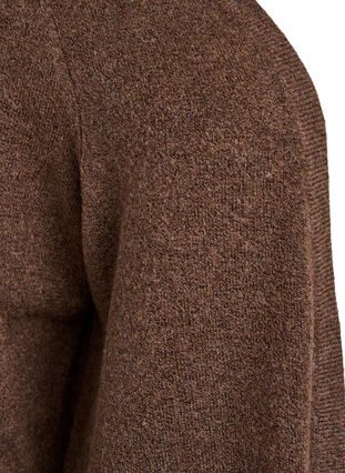 Zizzi Ribbestrikket cardigan med lommer, Brun, Packshot image number 2