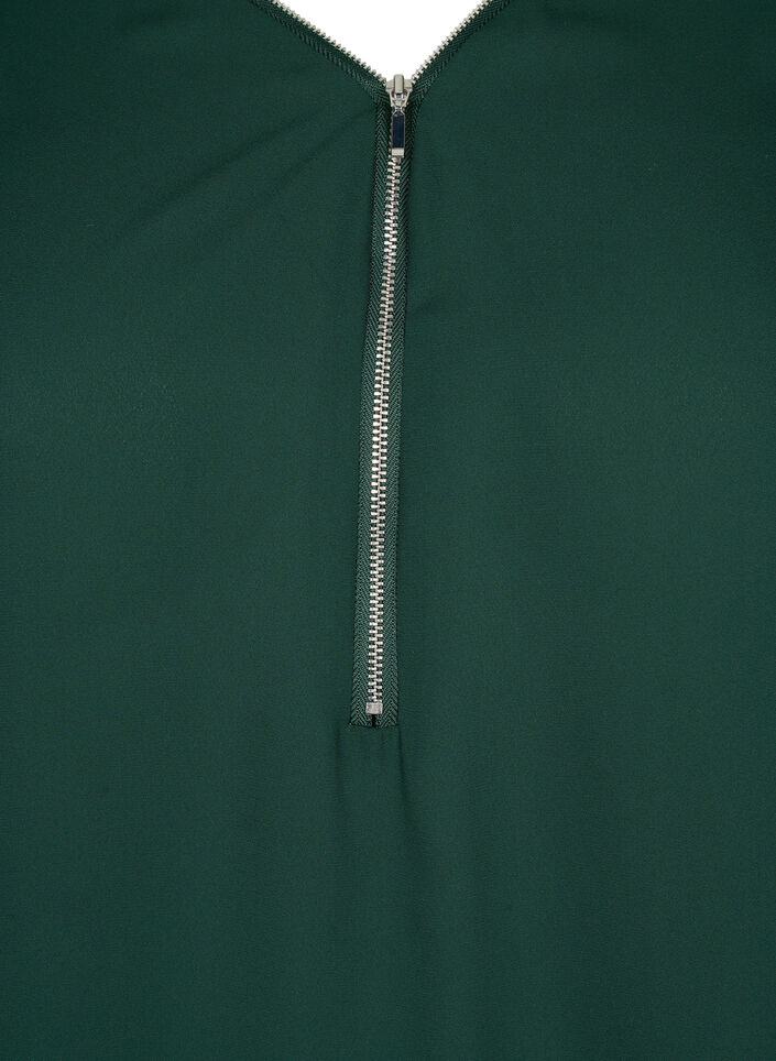 Bluse med V-hals og glidelås, Scarab, Packshot image number 3