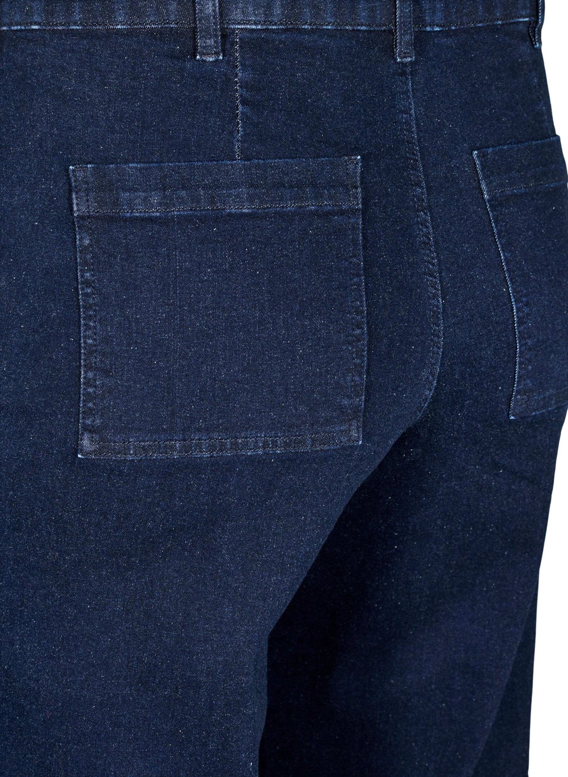 ZizziJeans med h&oslash;y midje og vide ben, Bl&aring;, Packshot image number 3