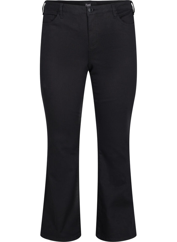 Ellen bootcut jeans med høyt liv, Black, Packshot image number 0