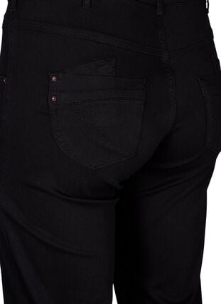 Zizzi Regular fit Gemma jeans med høyt liv, Black, Packshot image number 3