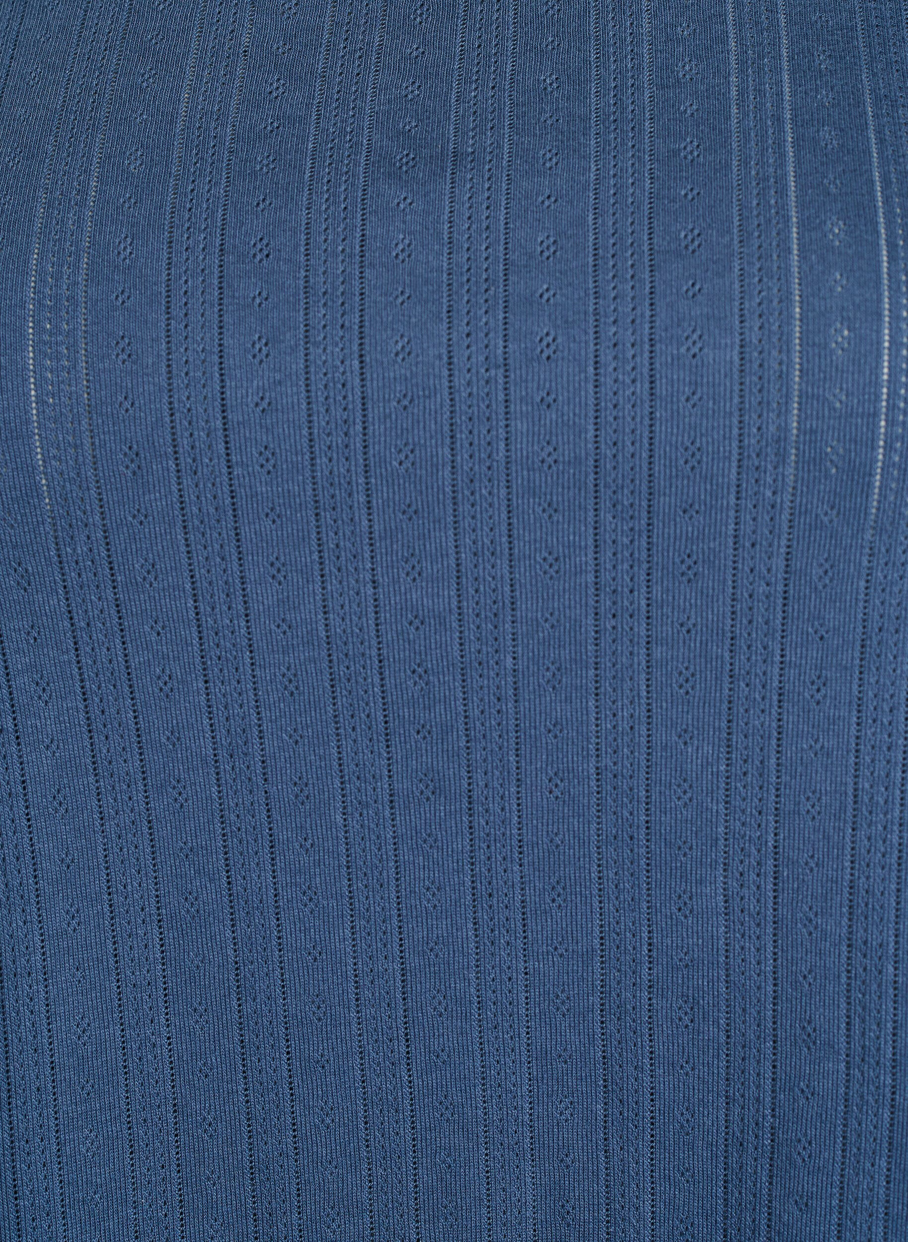 Zizzi Pyjamatopp i &oslash;kologisk bomull med cap-ermer, Bl&aring;, Packshot image number 2