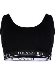 Sømløs BH med tekstprint, Black