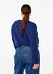 Melange Bluse med rund hals og lange ermer, Sodalite Blue, Model image number 1