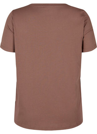 T-skjorte i organisk bomull med trykk, Deep Taupe, Packshot image number 1