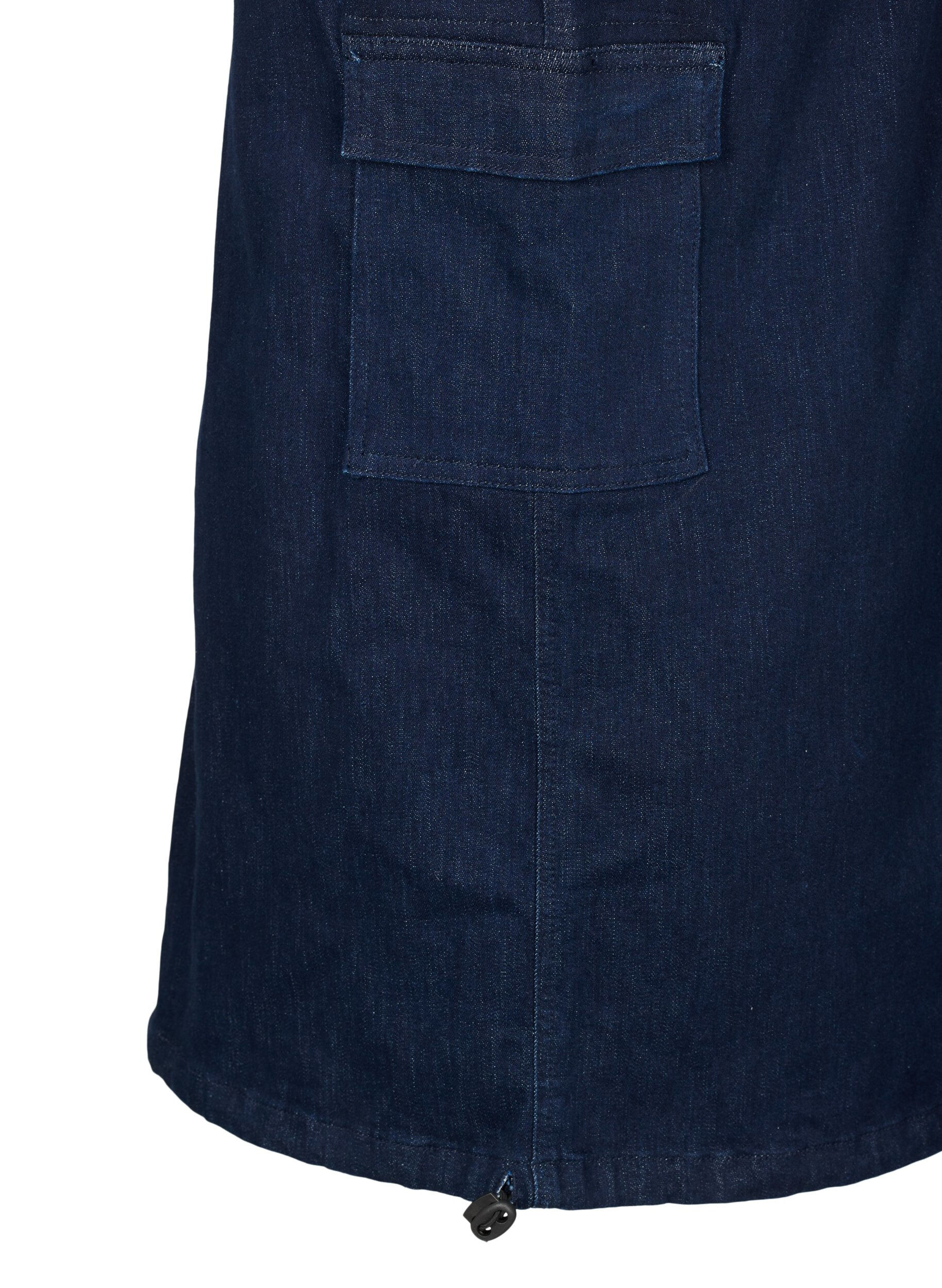 Zizzi Maxiskj&oslash;rt i denim, Dark Blue Denim, Packshot image number 2