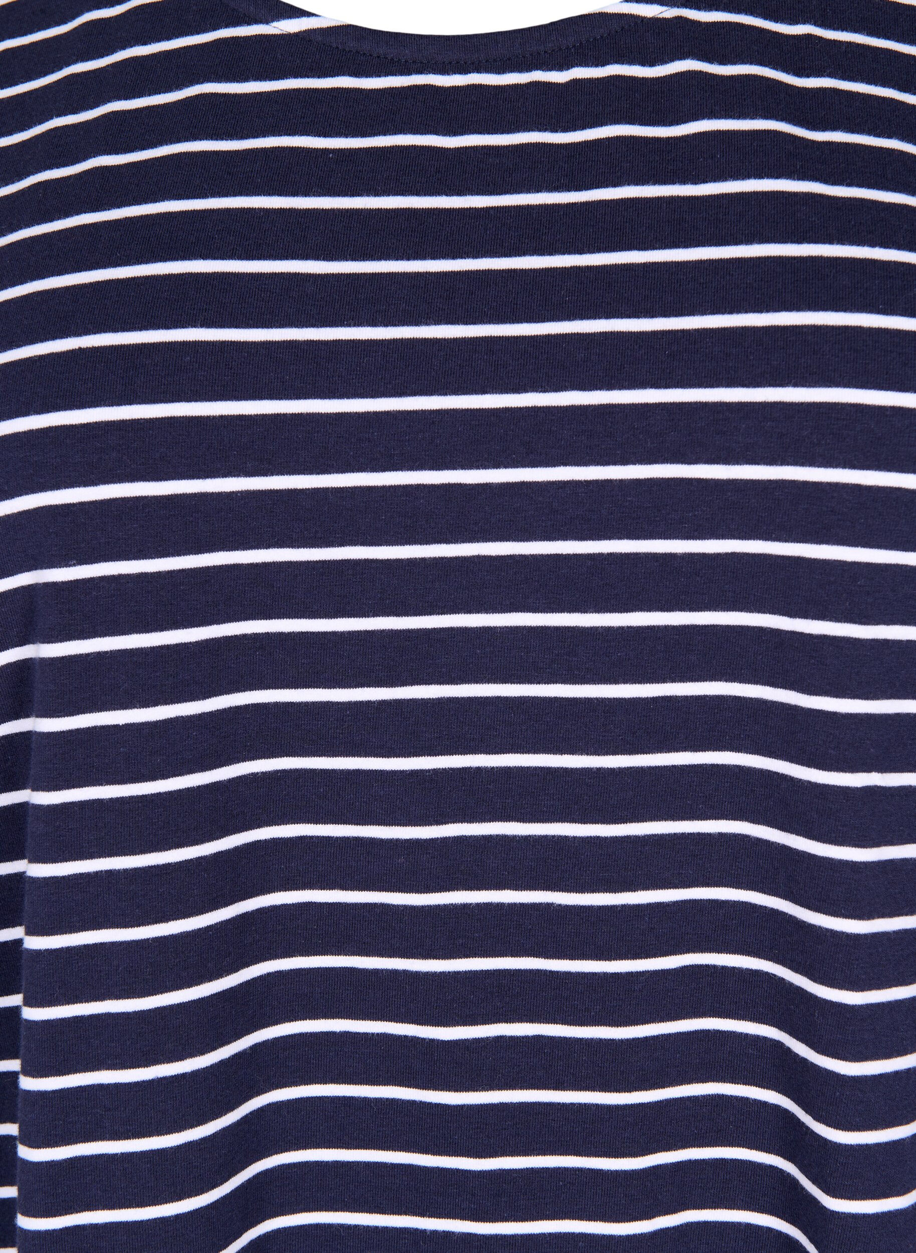 Zizzi T-skjorte i bomull med striper, Night Sky W. Stripe, Packshot image number 2